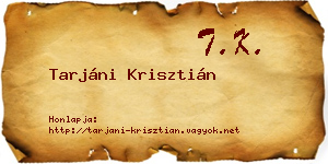 Tarjáni Krisztián névjegykártya